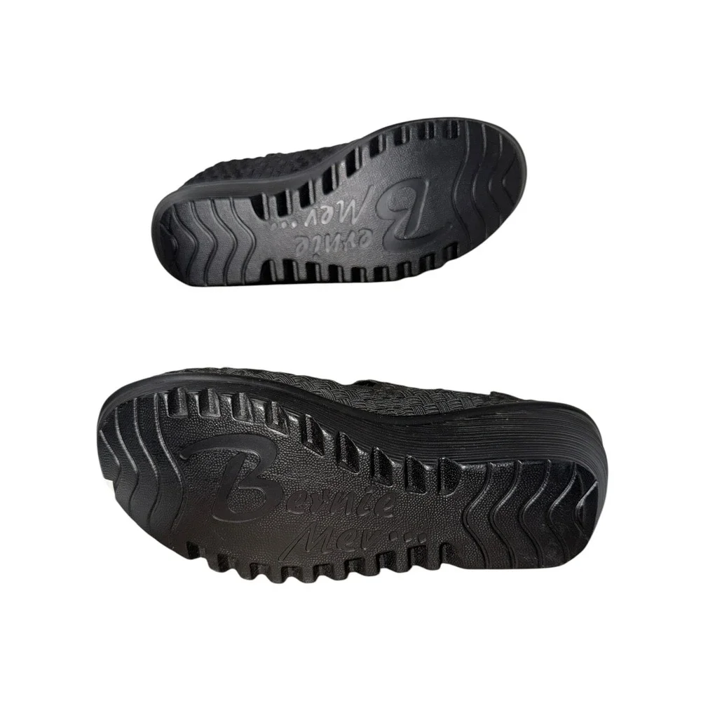 Bernie Mev Black‎ Woven Mary Jane Wedge Comfort Shoes EU 41 US 10 Elastic